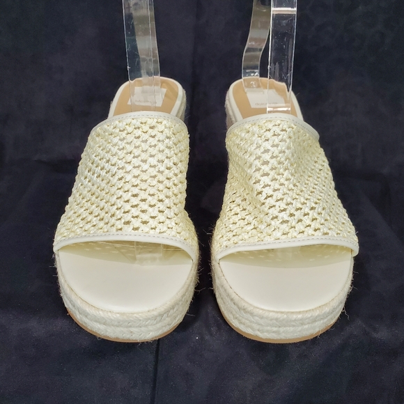 Dolce Vita Womens Saydie Cream Raffia Slip On Wedge Platform Sandals  Size 9.5 - Picture 3 of 15